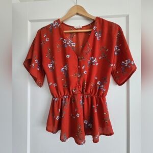 Sienna Sky Orange Small Womens Top